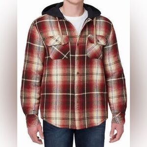 NWT Legendary Outfitters Men’s Flannel Hoodie Shirt Jacket Size: L  (Red)